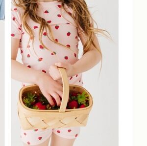 Brave Little Ones Strawberries Small Ribbed Shorts Pajama Set 4T
